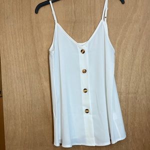 White Button Down Cami